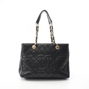 CHANEL Matelasse Grand Shopping GST Tote Bag Black Grained Caviar